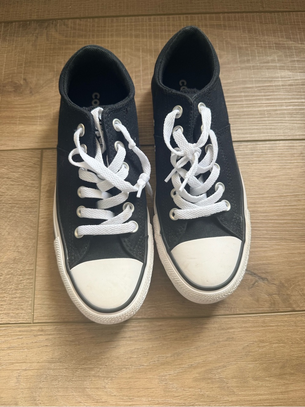 Converse Black Canvas Low-Top Sneakers with White Laces